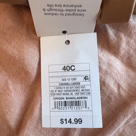 Auden Tan racerback bra. 40C. - Picture 3 of 3